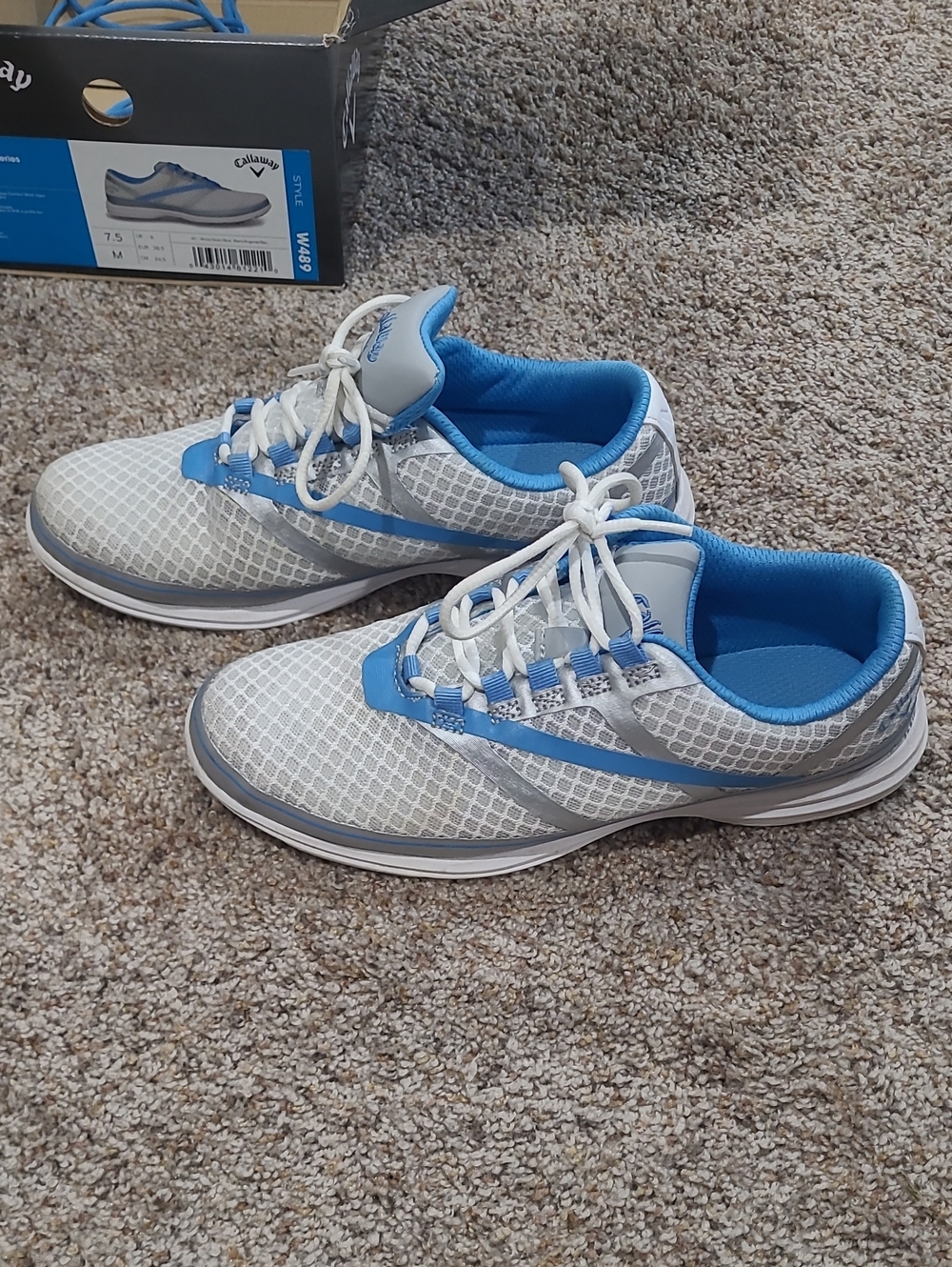 Callaway Women's White and Blue Athletic Golf Sneakers
